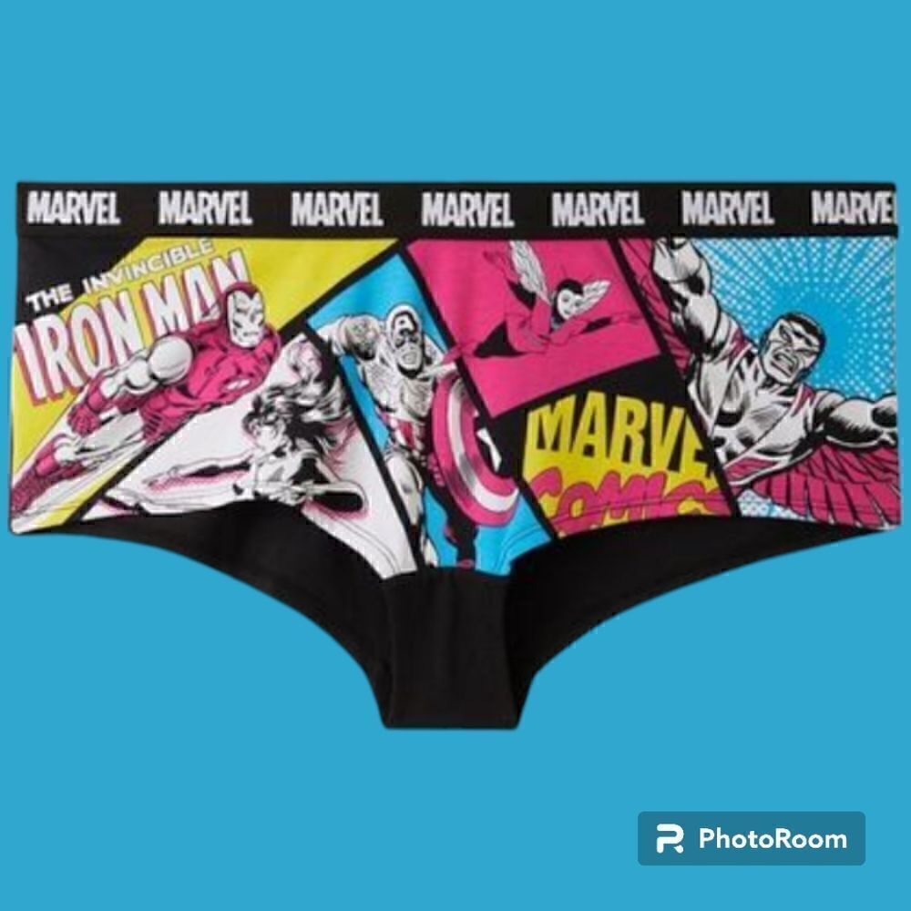 6X 30W Torrid Avengers Panty Cotton Boyshort Marvel Iron Man Captain America mid